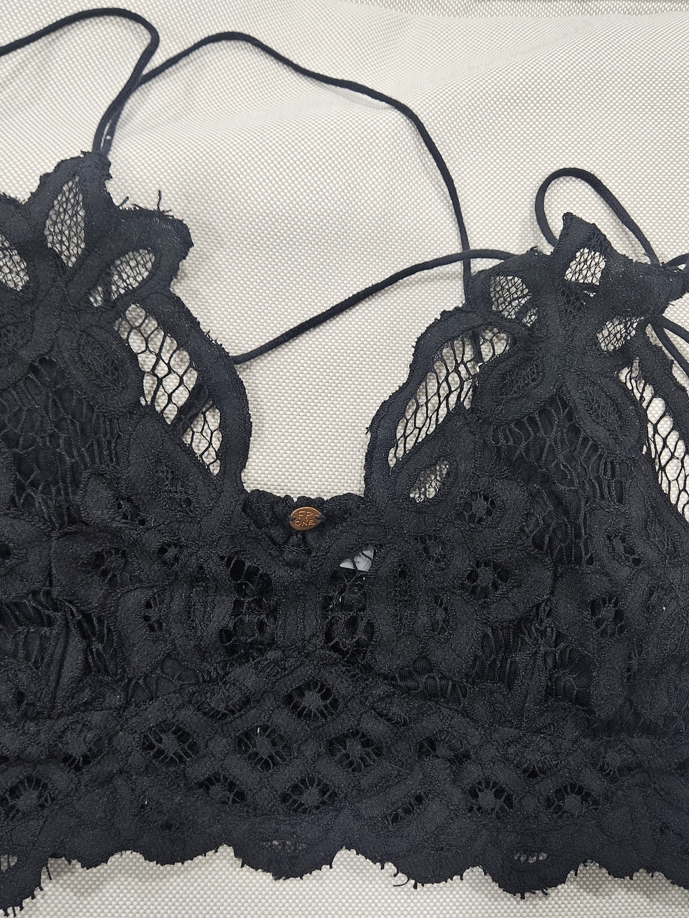 Free People Black Floral Lace Bralette